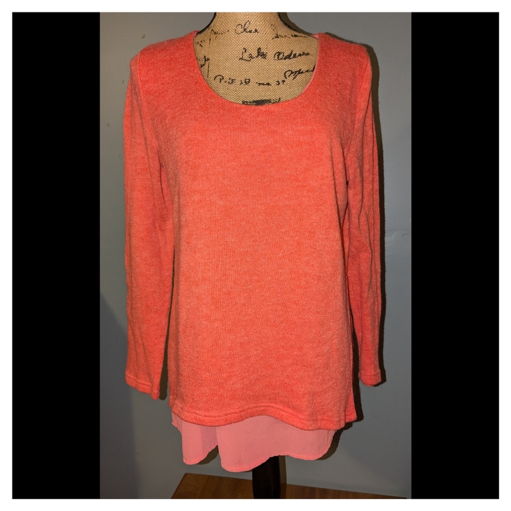 Swoon scoop neck lined knit top large